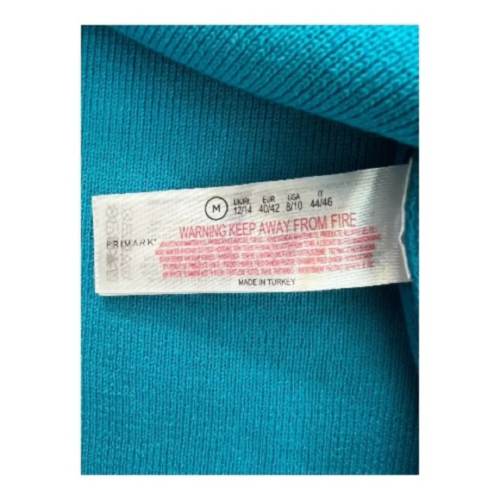 ✨ EUC PRIMARK Women’s Blue Sleeveless Ribbed Knit Mock Neck Sweater | Size M